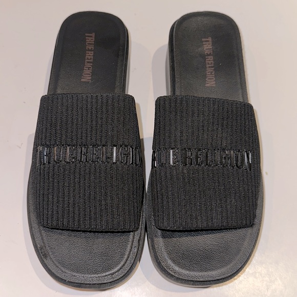 True Religion Jann Women’s Black Platform Sandals/Sz:8.5 - Picture 2 of 6